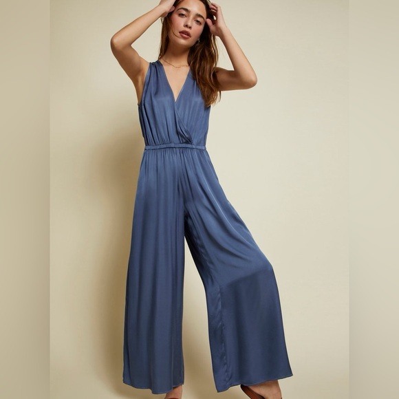 Nation LTD - Yanni Draped Pantsuit in Denim Blue - Size Small - Picture 1 of 16